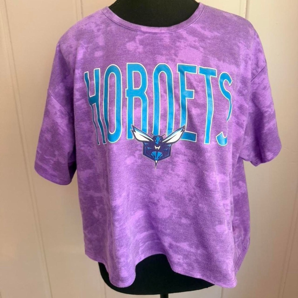 NBA Charlotte Hornets purple tie dye crop shirt size XL